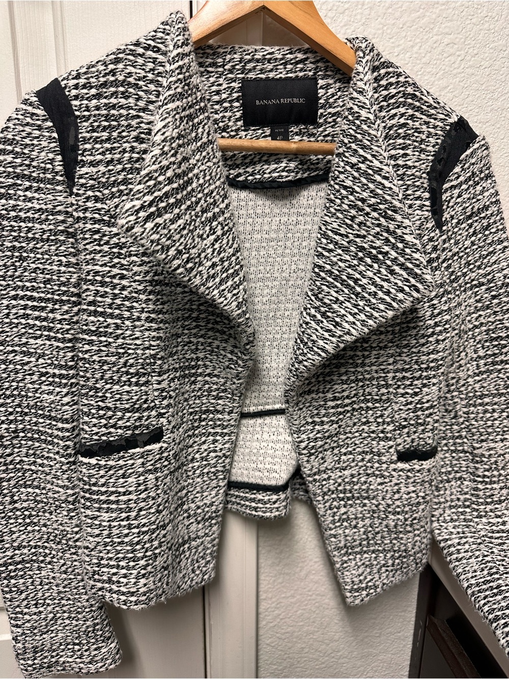 Banana Republic Black and White Bouclé Blazer